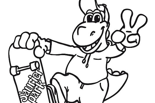 PDF öffnet in neuem Tab: Malvorlage Bodo mit Skateboard